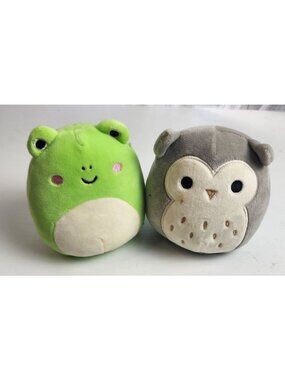 Squishmallows 3.5" Wendy the Frog & Hoot the Owl Plush Bundle